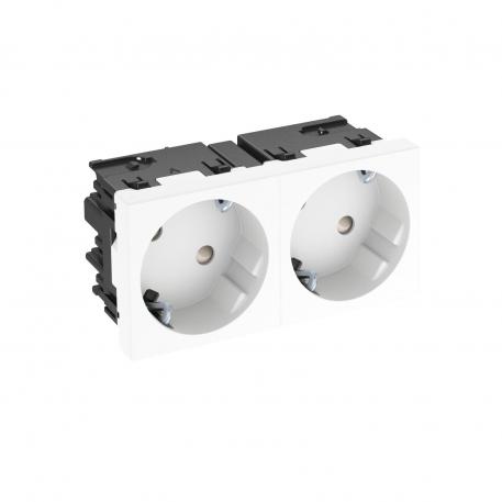 Socket 33°, Connect 45, protective contact, double 2 | double 33° | Pure white; RAL 9010