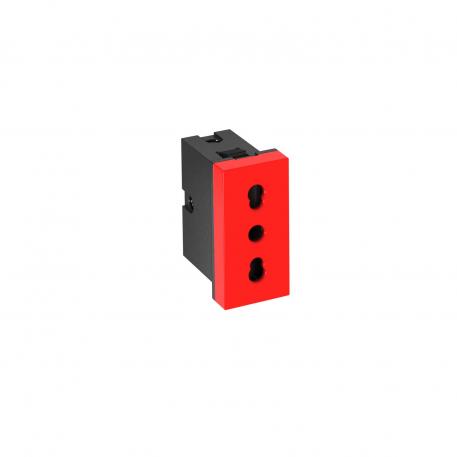 90° socket, Italy, single, half module width 1 | Italy | Signal red; RAL 3001
