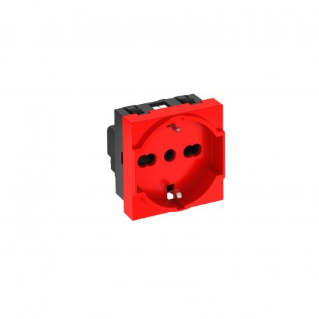 0° socket, Italy, single, full module width 1 | Italy | Signal red; RAL 3001