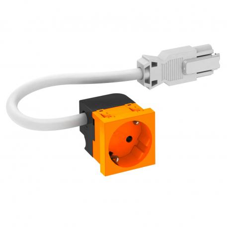 Socket 33°, Connect 45, protective contact, single, pure orange  | Single 33° | Pure orange; RAL 2004