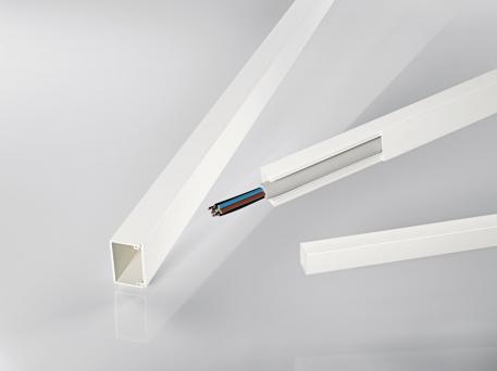 Canal para cables MKS 16, ancho de canal 25, con cinta adhesiva 2000 | 25 | 16 | blanco puro; RAL 9010