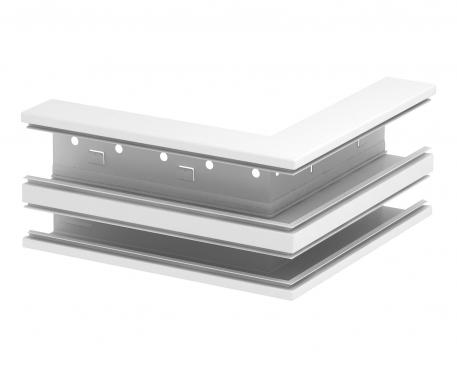 External corner, asymmetrical, double, for device installation trunking Rapid 80 type GS-D70170 Pure white; RAL 9010