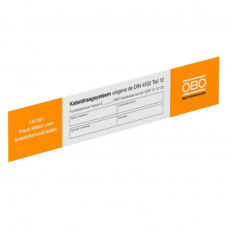 Identification plate for function maintenance Dutch