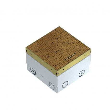 UDHOME2 floor socket, without floor covering recess, freely equippable, brass, decorative plate: hammer blow