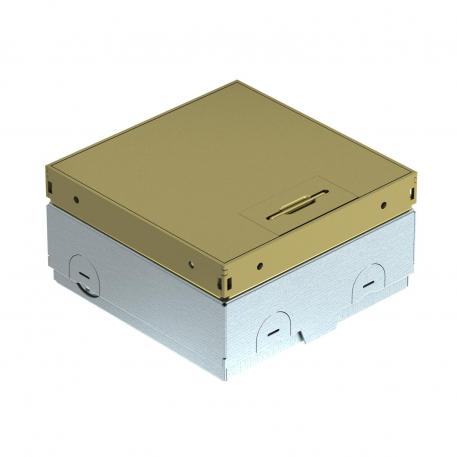 UDHOME-ONE floor socket, without floor covering recess, freely equippable, brass