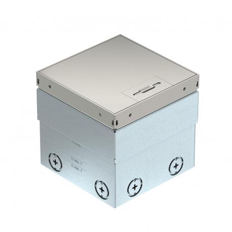 UDHOME2 floor socket, with cord outlet, without floor covering recess, unequipped, stainless steel