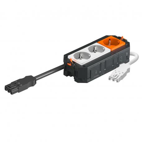 UTC3 W with 2+1 protective contact sockets, white and orange
