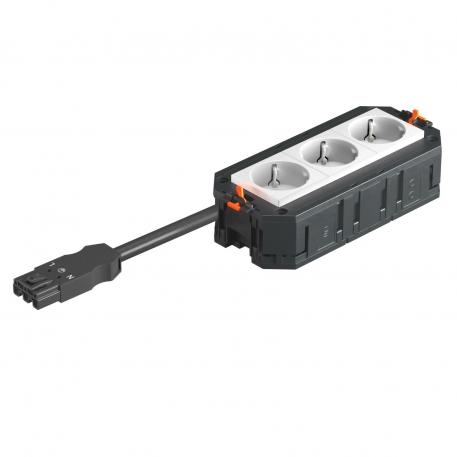 UTC3 W with 3 protective contact sockets, white