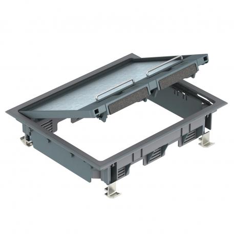 Conjunto portamecanismos GES6, montaje en suelos técnicos 5 |  | gris hierro; RAL 7011