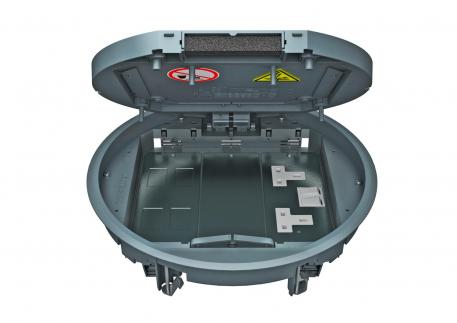 GESR9 service outlet with locking slider 5 | R9 | Iron grey; RAL 7011