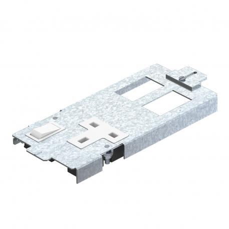 GES2 mounting support with single socket, switched and for data socket installation