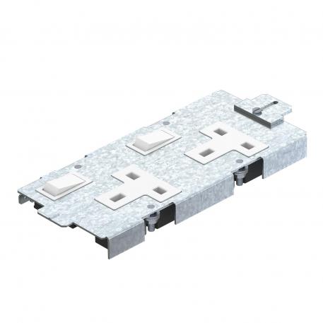 GES2 mounting support with two single sockets, switched 