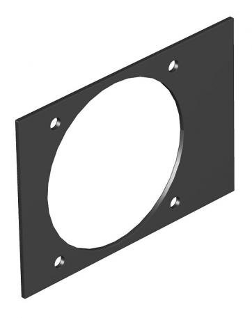 Tapa Telitank T4B, abertura de montaje para equipo CEE con soporte de fijación de 60 negro grafito; RAL 9011