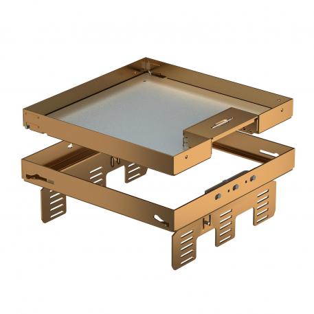 Conjunto de tapa y marco con altura regulable, desacoplable con salida de cable, RKSNUZD3, latón  | 110 | 25 | 95 | 9