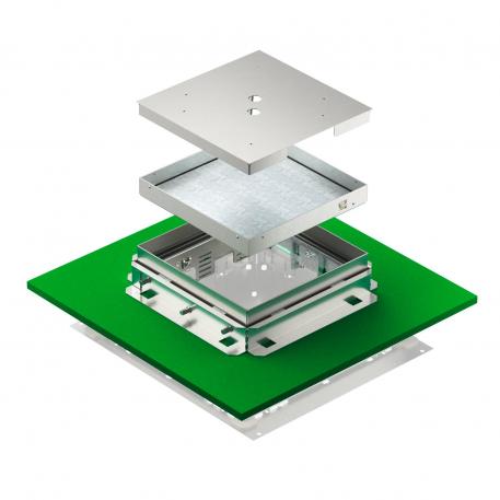 Conjunto de tapa y marco con altura regulable para registro, RKNUZD3, acero inoxidable 136 |  | 25 | 81 | Sin salida de cable | 9