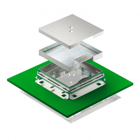 Conjunto de tapa y marco con altura regulable con salida de cable, RKSNUZD3, acero inoxidable 136 |  | 25 | 81 | Salida de cable giratoria | 9