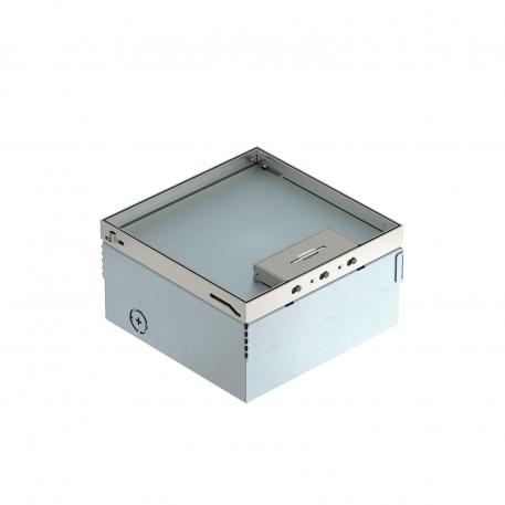 UDHOME4 floor box, with I4 mounting support, freely equippable, stainless steel