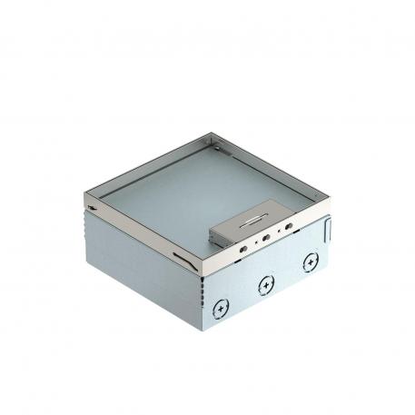 UDHOME4 floor box, with universal support UT3 45 3, triple protective contact socket, stainless steel 15