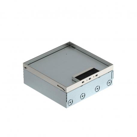 Floor box UDHOME9 with brush bar, stainless steel, with FLF support, cover can be covered 15