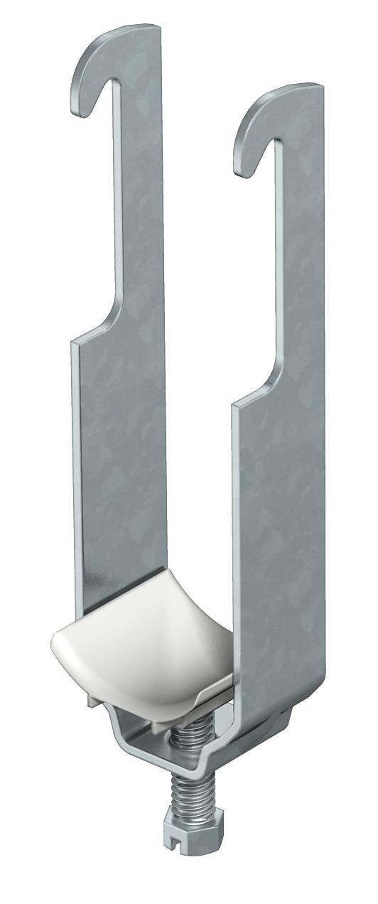Clamp clip, double, plastic pressure trough OBO