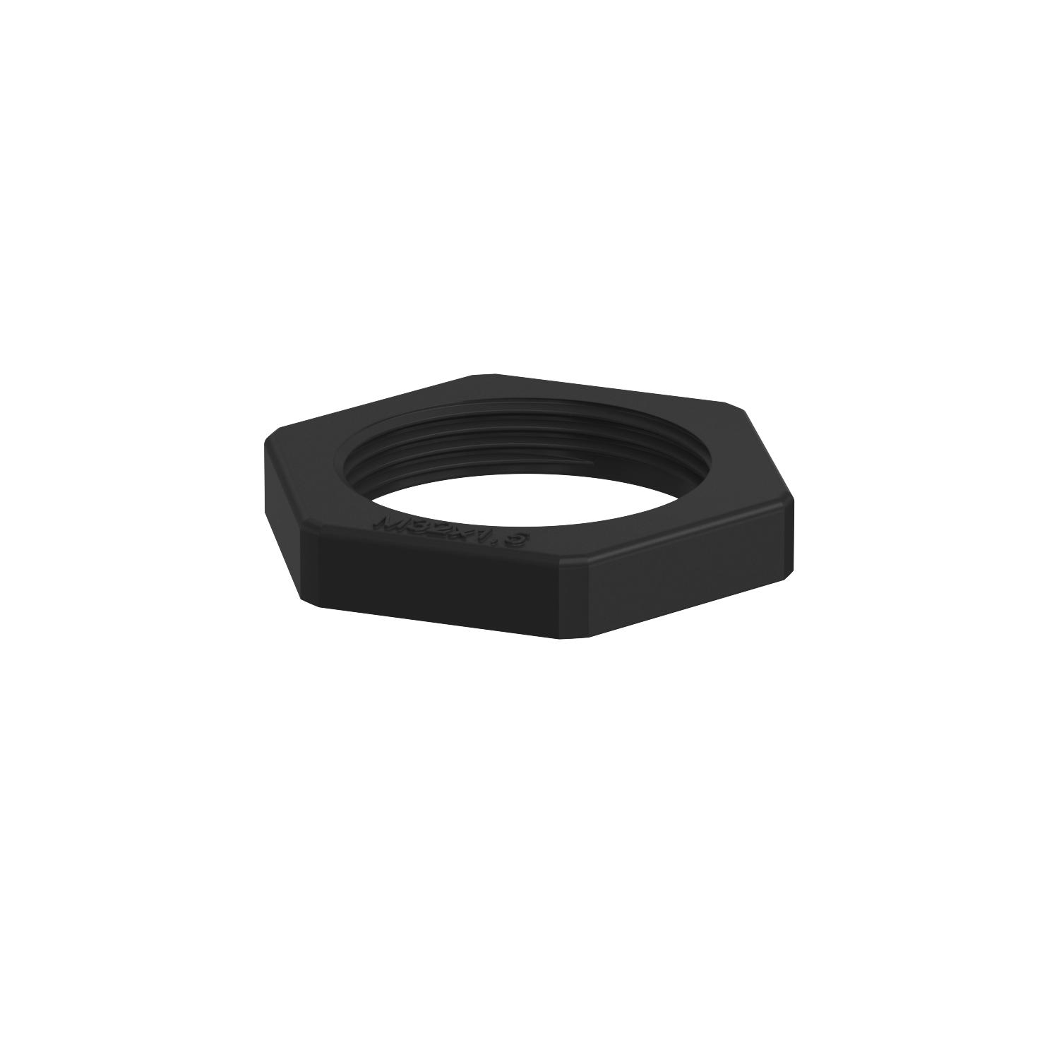 Locknut, metric thread, black OBO