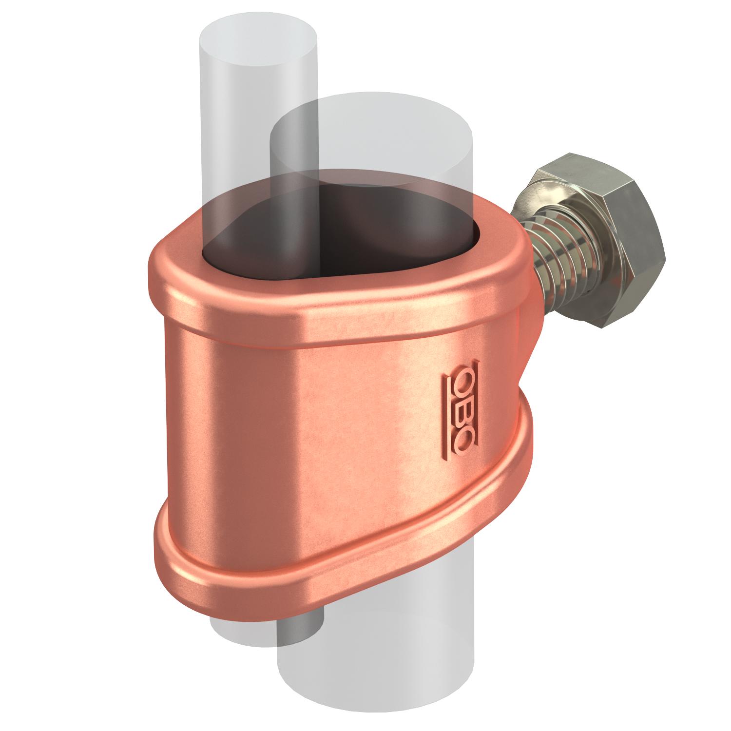 Connection clamp for earth rod or cables OBO