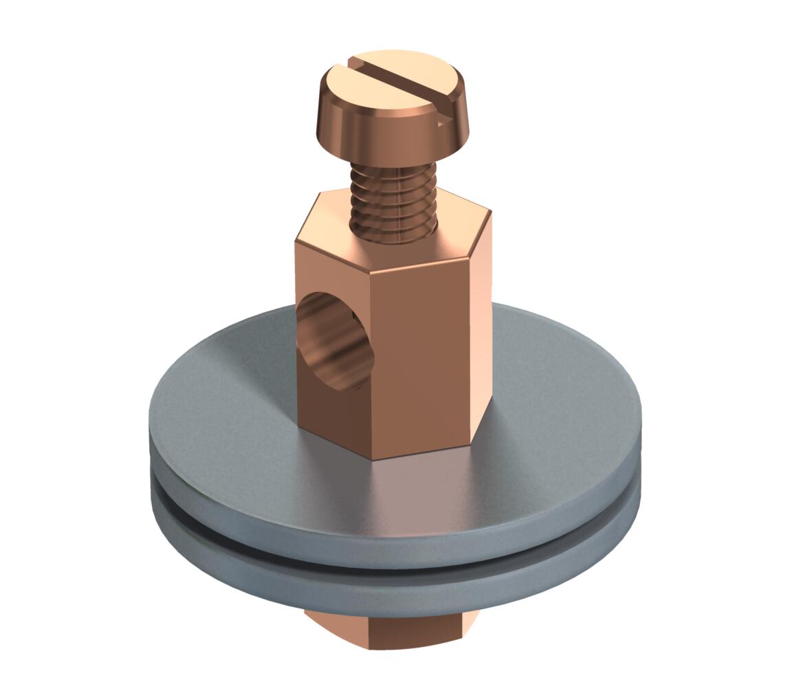 Earthing terminal for fastening on earthing strap OBO