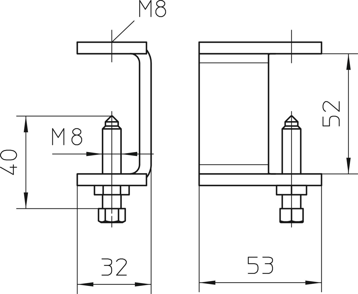 Beam clamp for cable ladders KLL 52 FT OBO